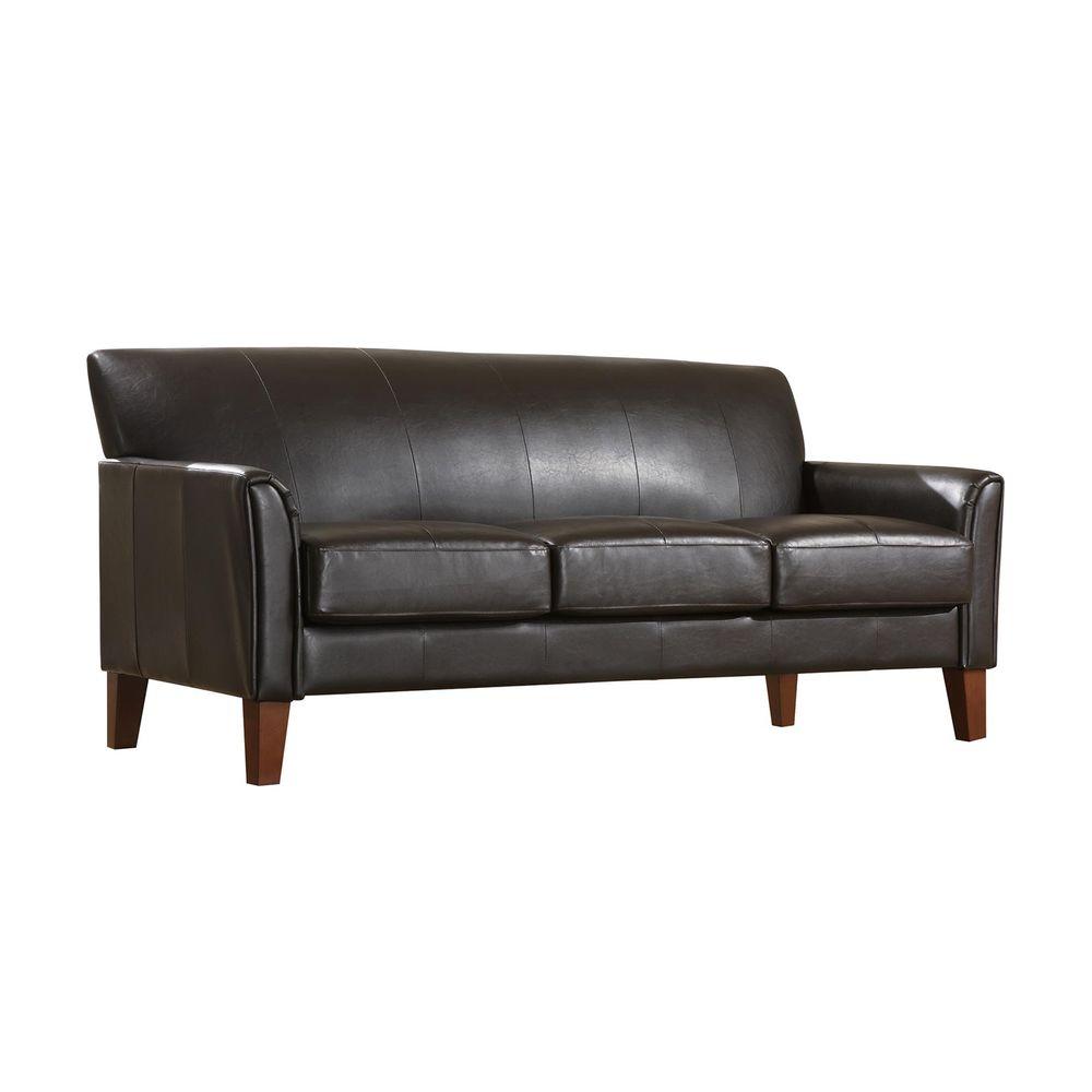 Homesullivan Dark Brown Vinyl Microfiber Sofa 409913pu 3tl Dark Brown Vinyl Microfiber Sofa