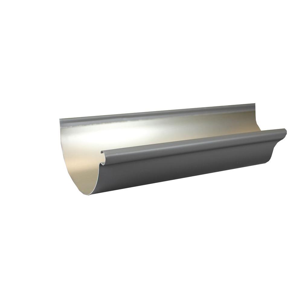 Spectra Metals 6 in. x 10 ft. Half Round Tuxedo Gray Aluminum Gutter