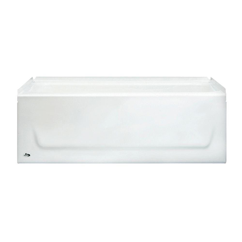 Bootz Industries Kona 54 In Left Drain Rectangular Alcove Soaking Bathtub In White