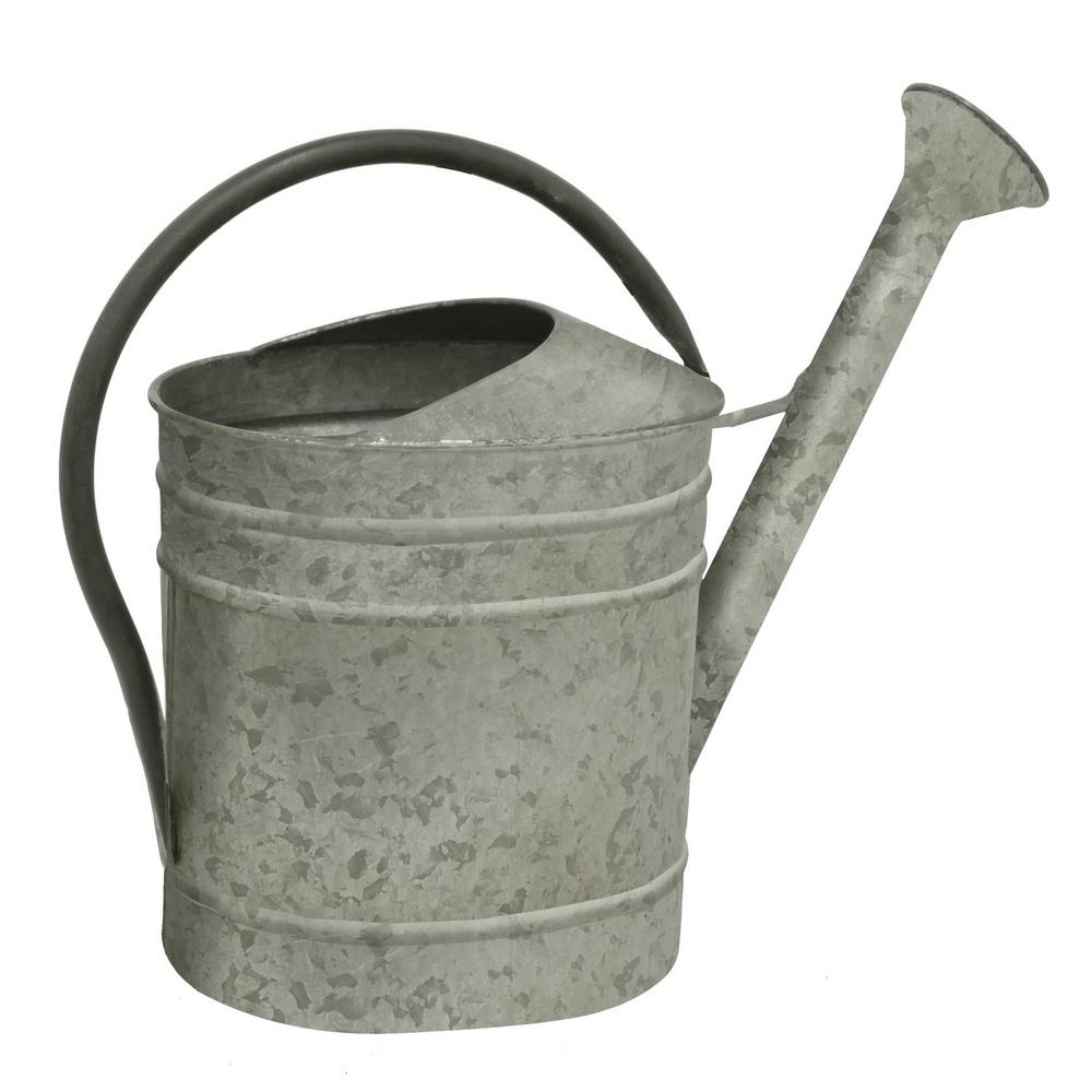 THREE HANDS Galvanized Metal Watering Can-39493 - The Home Depot