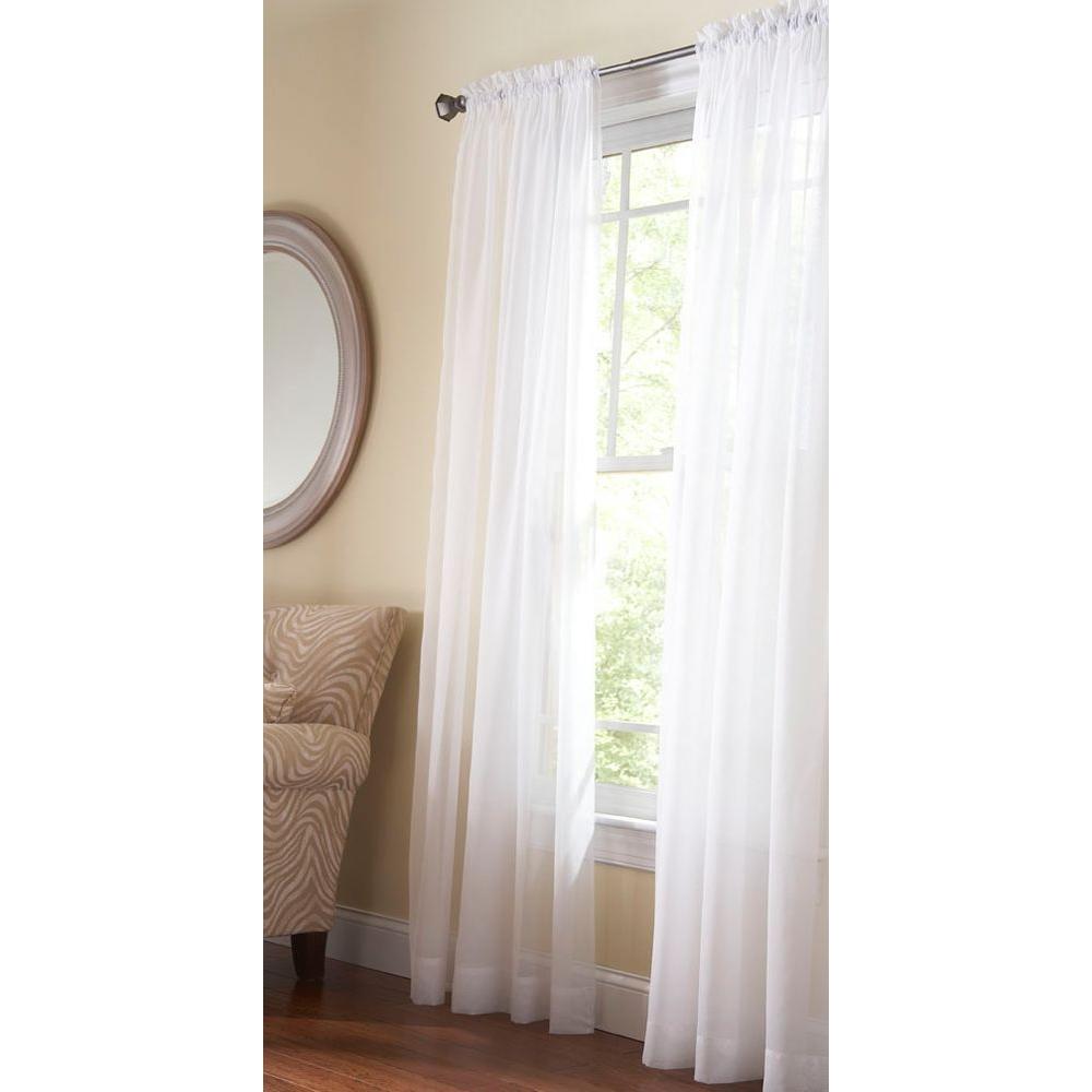 Martha Stewart Living Sheer Pure White Fine Rod Pocket Curtain Martha Stewart Living Sheer Pure White Fine Rod Pocket Curtain Varies By Size 1601323 The Home Depot