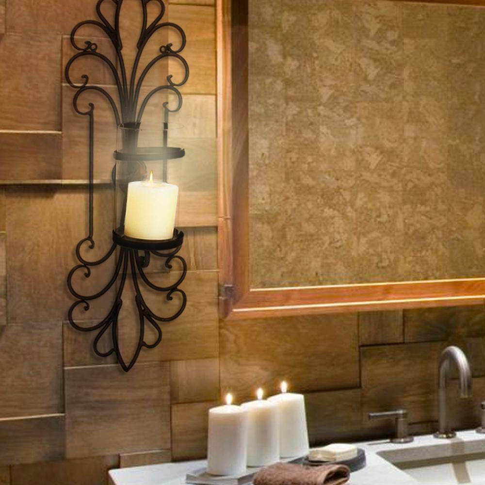 Home Decorators Collection Owen 24.5 in. Distressed Black Scalloped Urn