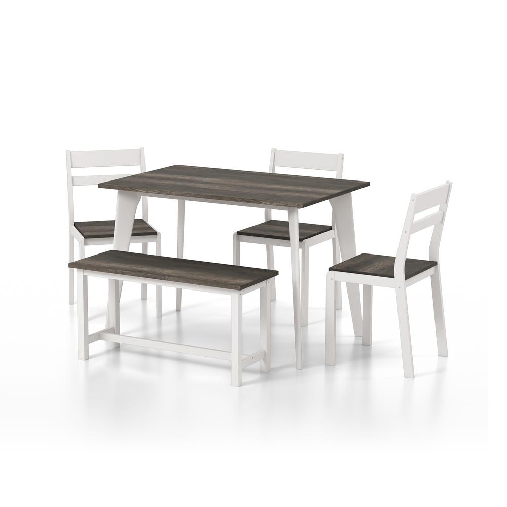 furniture of america miley gray and white dining set  5pieceidf3714gytbn5pk  the home depot