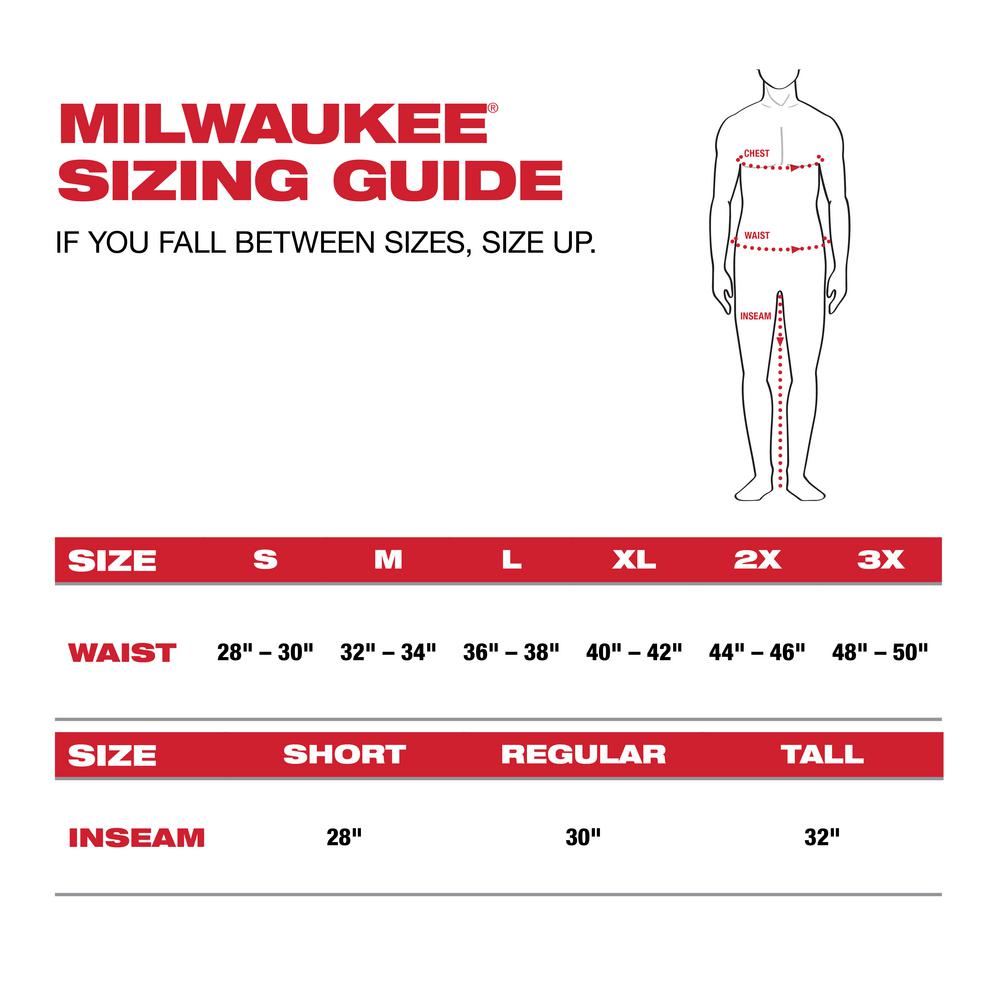 Milwaukee Bibs Size Chart