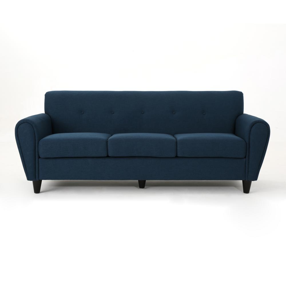 3 Seat Navy Blue Fabric Sofa
