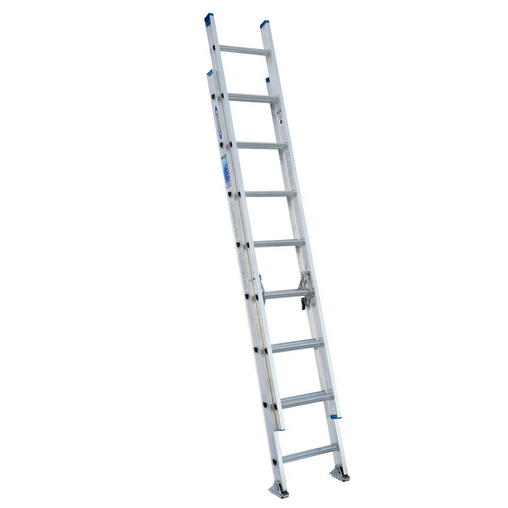Werner 16 ft. Aluminum Extension Ladder with 225 lb. Load Capacity Type II Duty RatingD12162