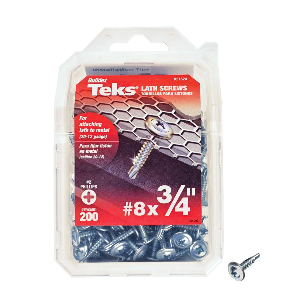 Teks 8 X 3 4 In Zinc Plated Steel Truss Head Philips Drill Point Lath