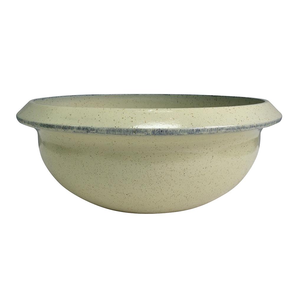 6 Southern Patio Sydney 15.75 in. x 6.21 in. White Resin Composite Bowl Planter