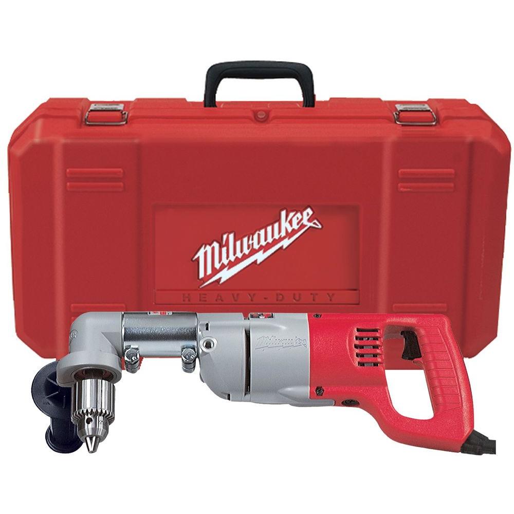 Milwaukee 7 Amp Corded 1/2 in. Corded RightAngle Drill Kit with Hard