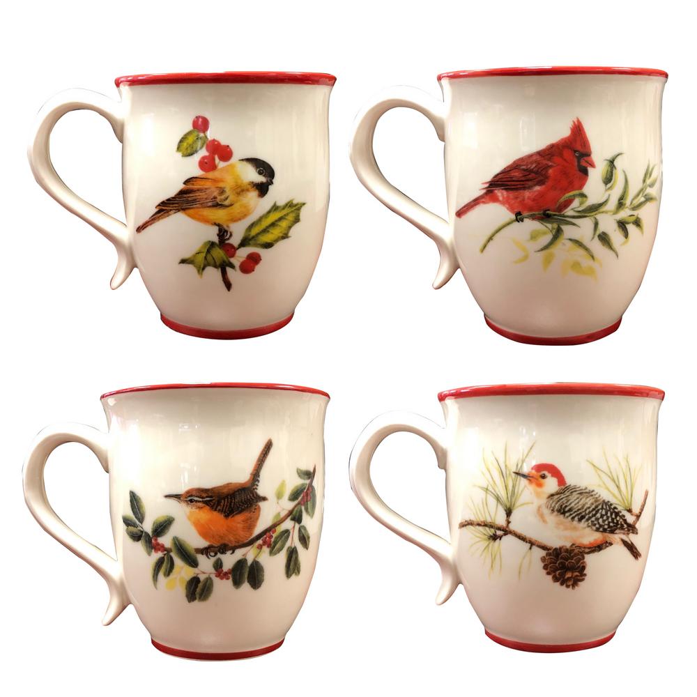 Park Designs 20 fl.oz. Winter Birds Multicolor Ceramic Coffee Mug (Set
