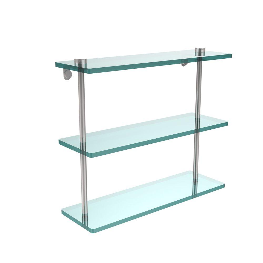 Allied Brass 16 In L X 15 H 5 W 3 Tier Clear Glass Allied Brass 16 In L X 15 H 5 W