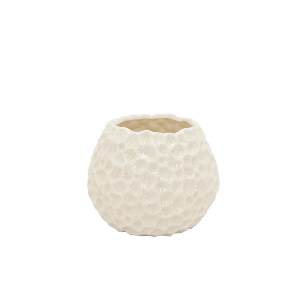 Three Hands Decorative White Ceramic Vase With Glossy 72693 The Three Hands Decorative White Ceramic Vase With Glossy 72693 The Home Depot