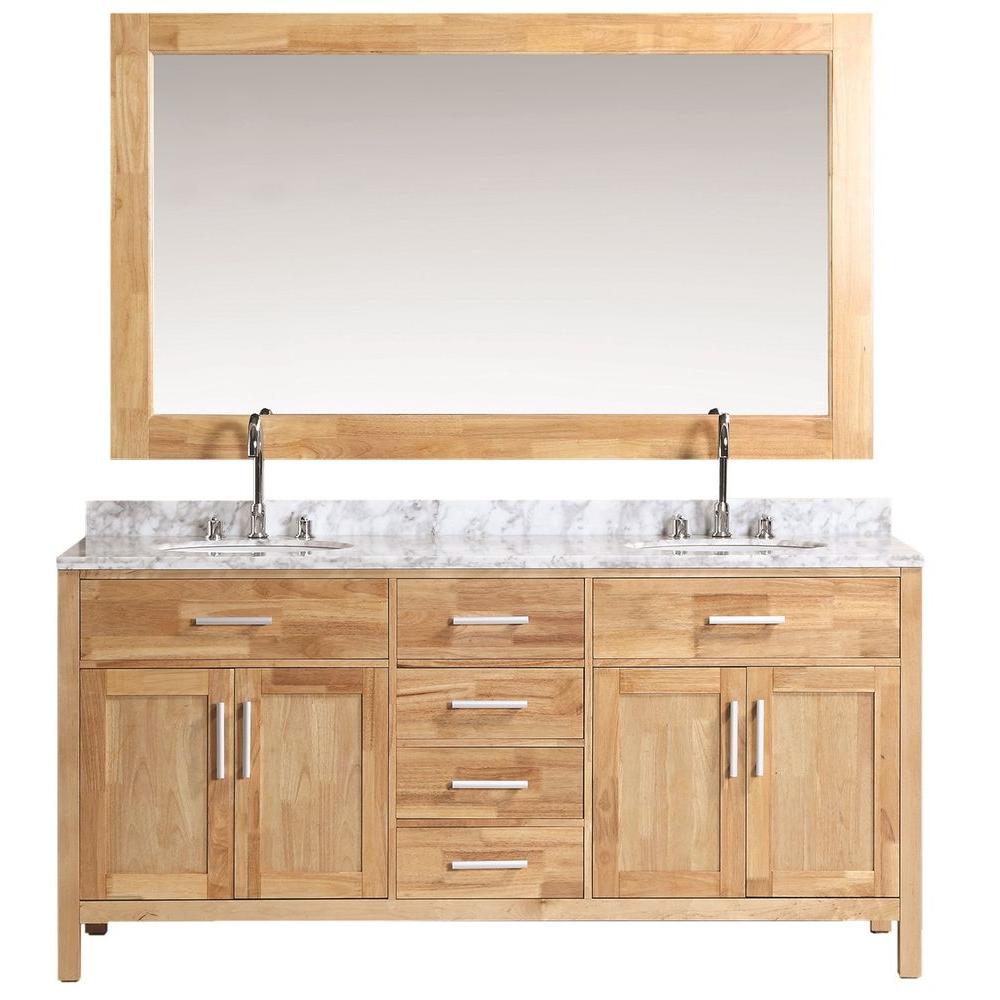 Design Element London 72 In W X 22 D Vanity Oak With Marble Design Element London 72 In W X 22 D Vanity Oak With