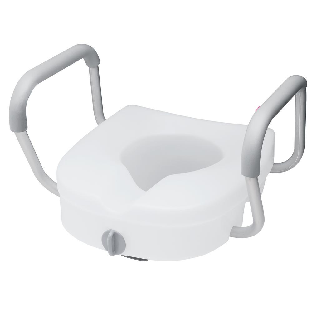 Photo 1 of E-Z Lock Raised Toilet Seat With Adjustable Armrests, 5 in.