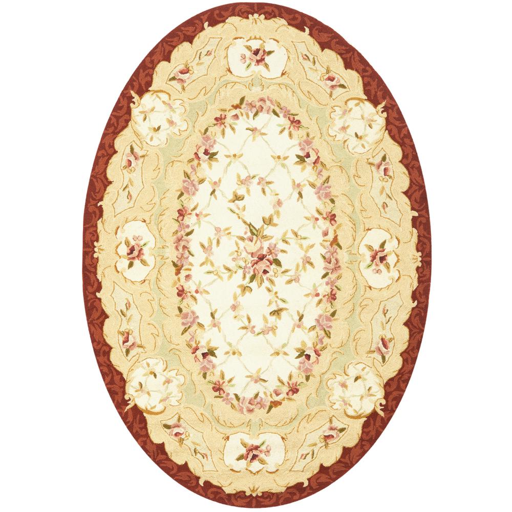 Safavieh Chelsea Ivory/Burgundy 7 ft. 6 in. x 9 ft. 6 in. Oval Area Rug