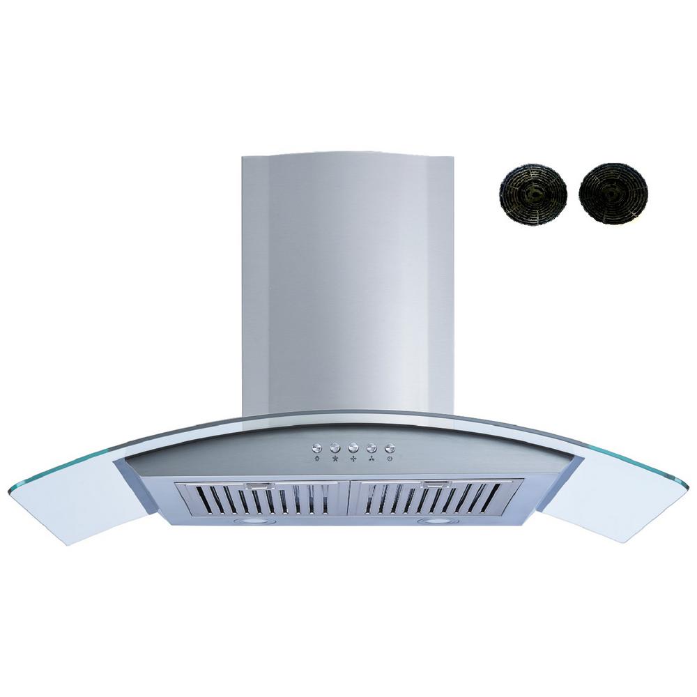 Winflo 36 in. Convertible Wall Mount Range Hood in Stainless Steel and