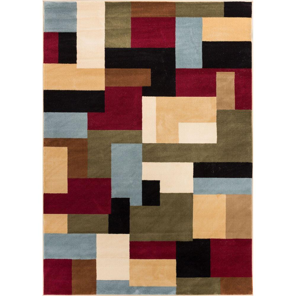 Well Woven Barclay River Red 8 ft. x 10 ft. Modern Geometric Area Rug ...