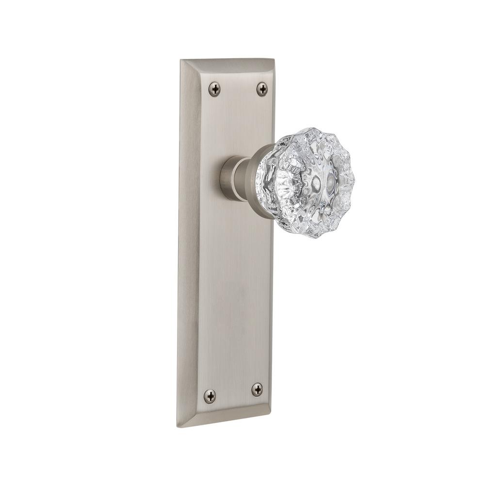 Schlage Custom Alexandria Satin Nickel Alden Trim Dummy Glass Door Knob
