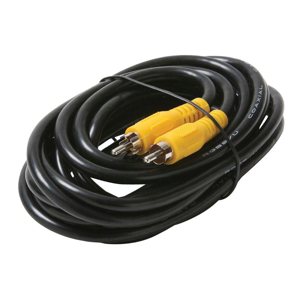 Steren 12 ft. RCARCA RG59 Coaxial Cable BlackST206010 The Home