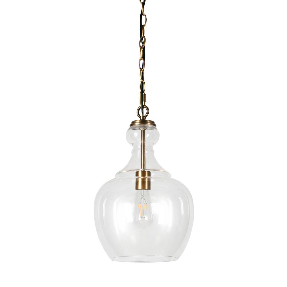 Westford Brass and Clear Glass Pendant