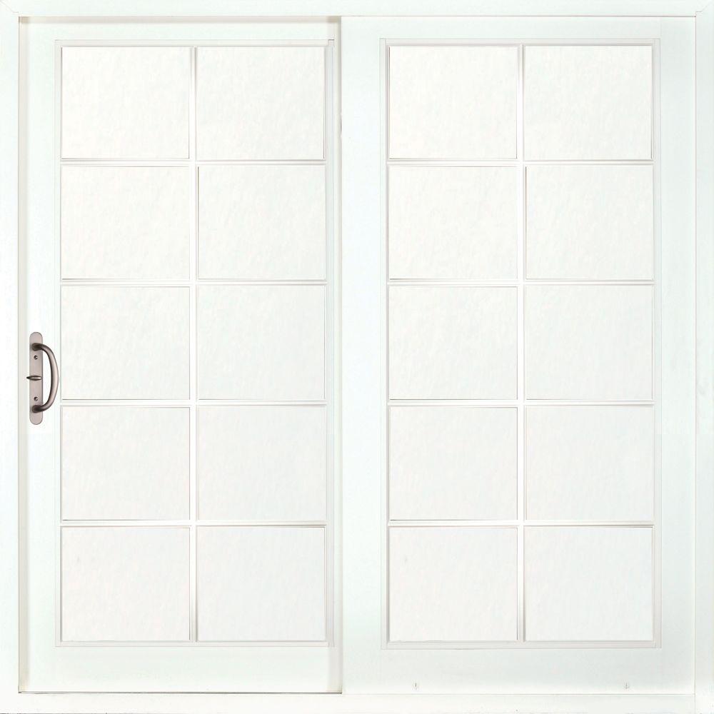 MP Doors 72 in. x 80 in. Woodgrain Interior and Smooth White Exterior LeftHand Composite