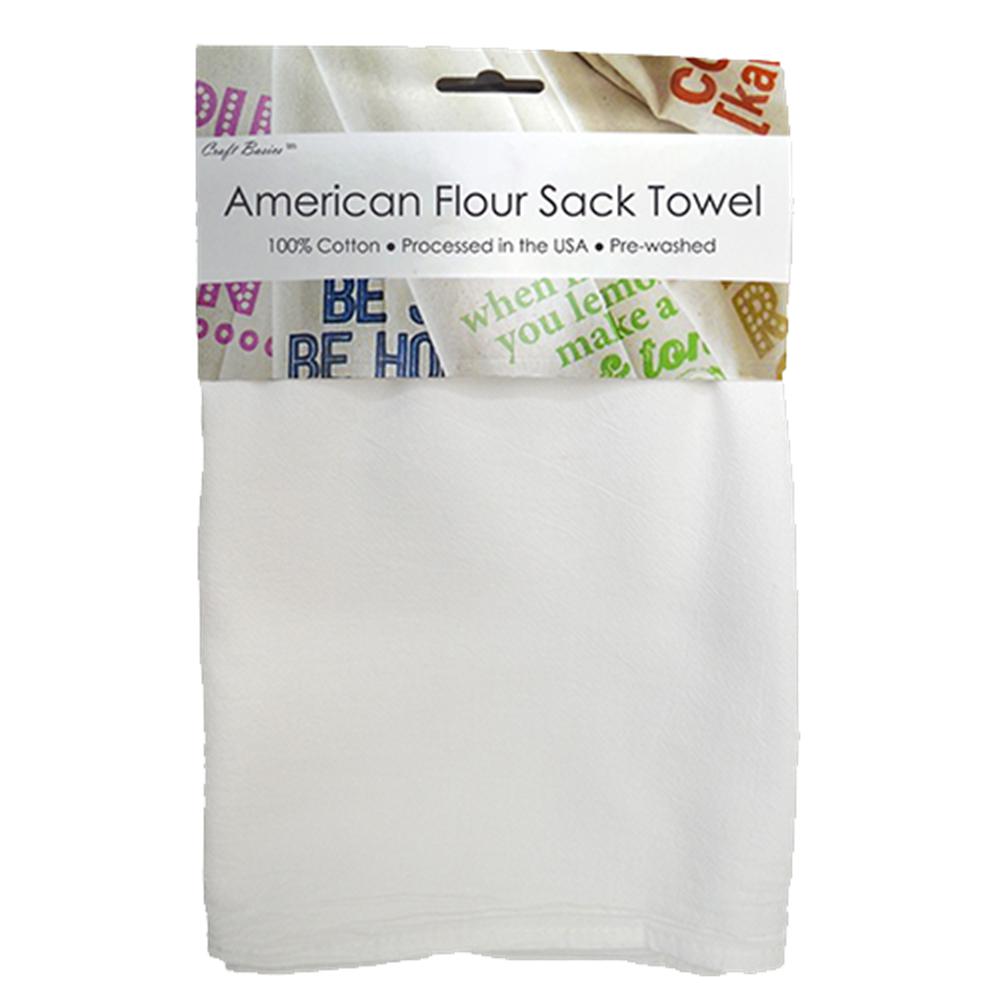 Craft Basics American 22 In X 36 In Soft White Flour Sack Towel