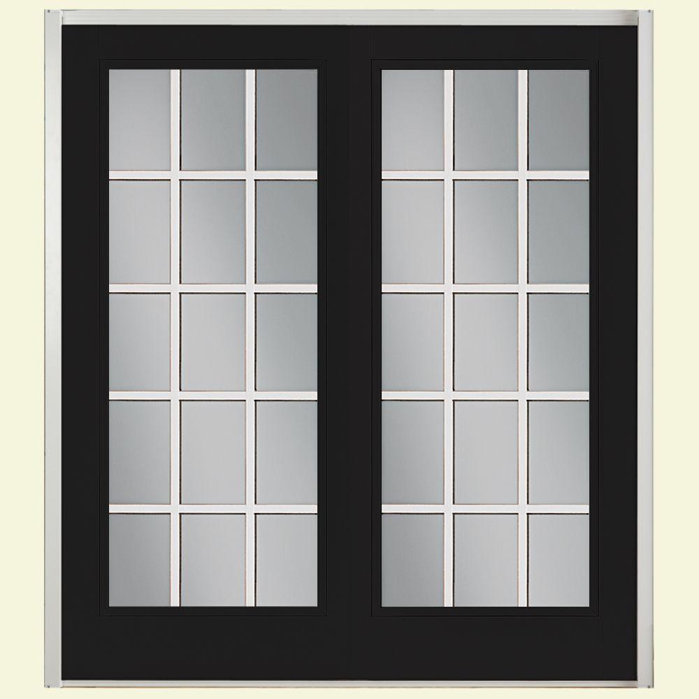 Masonite Front Doors Exterior The Home Depot 72 In X 80 Jet Black Steel Prehung Left Hand