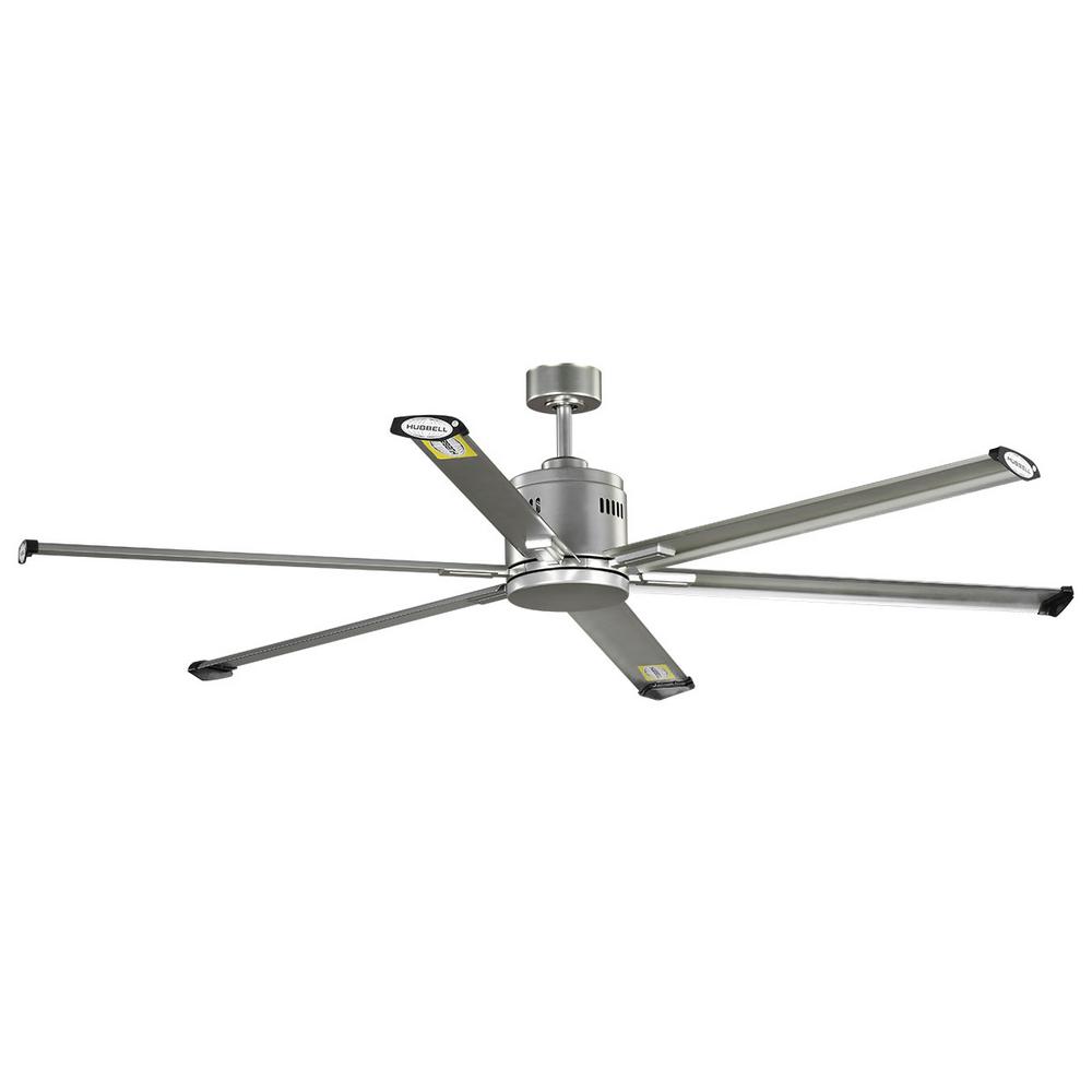 Hubbell Lighting Hubbell Industrial 72 In Indoor Outdoor Nickel Dual Mount Ceiling Fan With Wall Control