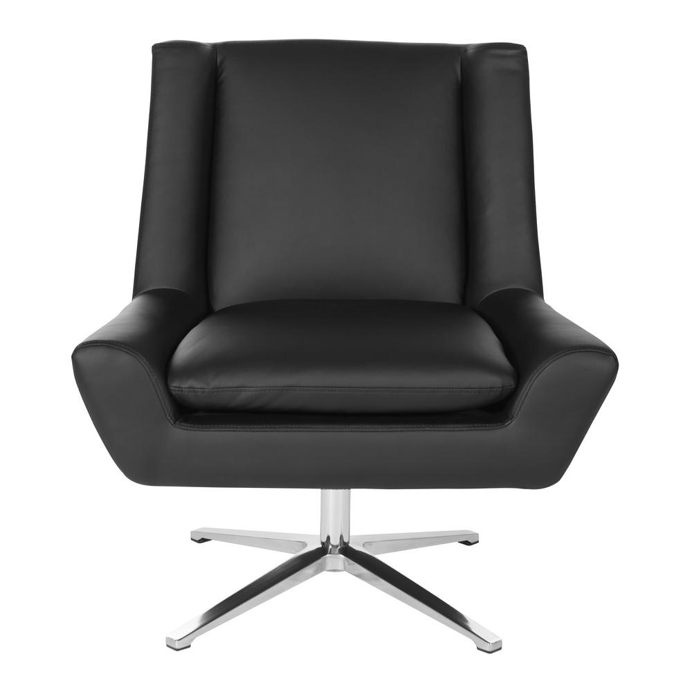 office star products black faux leather and aluminum base swivel guest  chairflh5969alu6  the home depot