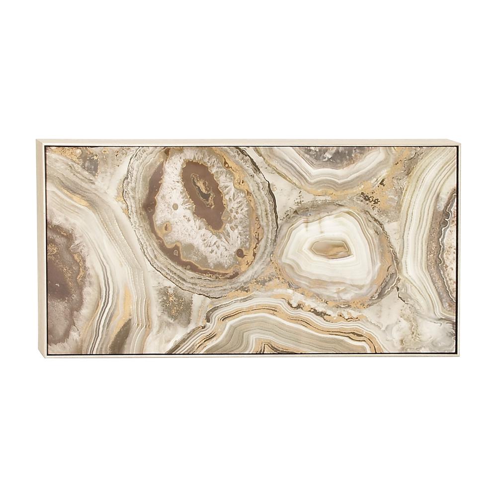 Litton Lane 25 In X 46 In Brown And Beige Marbling Painted Framed Canvas Wall Art 52065 The Home Depot