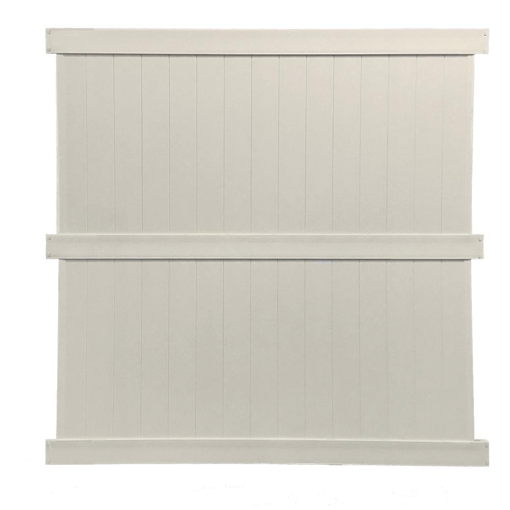 Weatherables Augusta 8 ft. H x 8 ft. W Tan Vinyl Privacy Fence Panel