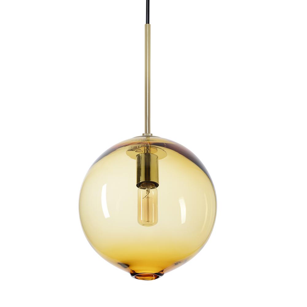 Yellow Pendant Lights Lighting The Home Depot H 1 Light Brass Hand Blown