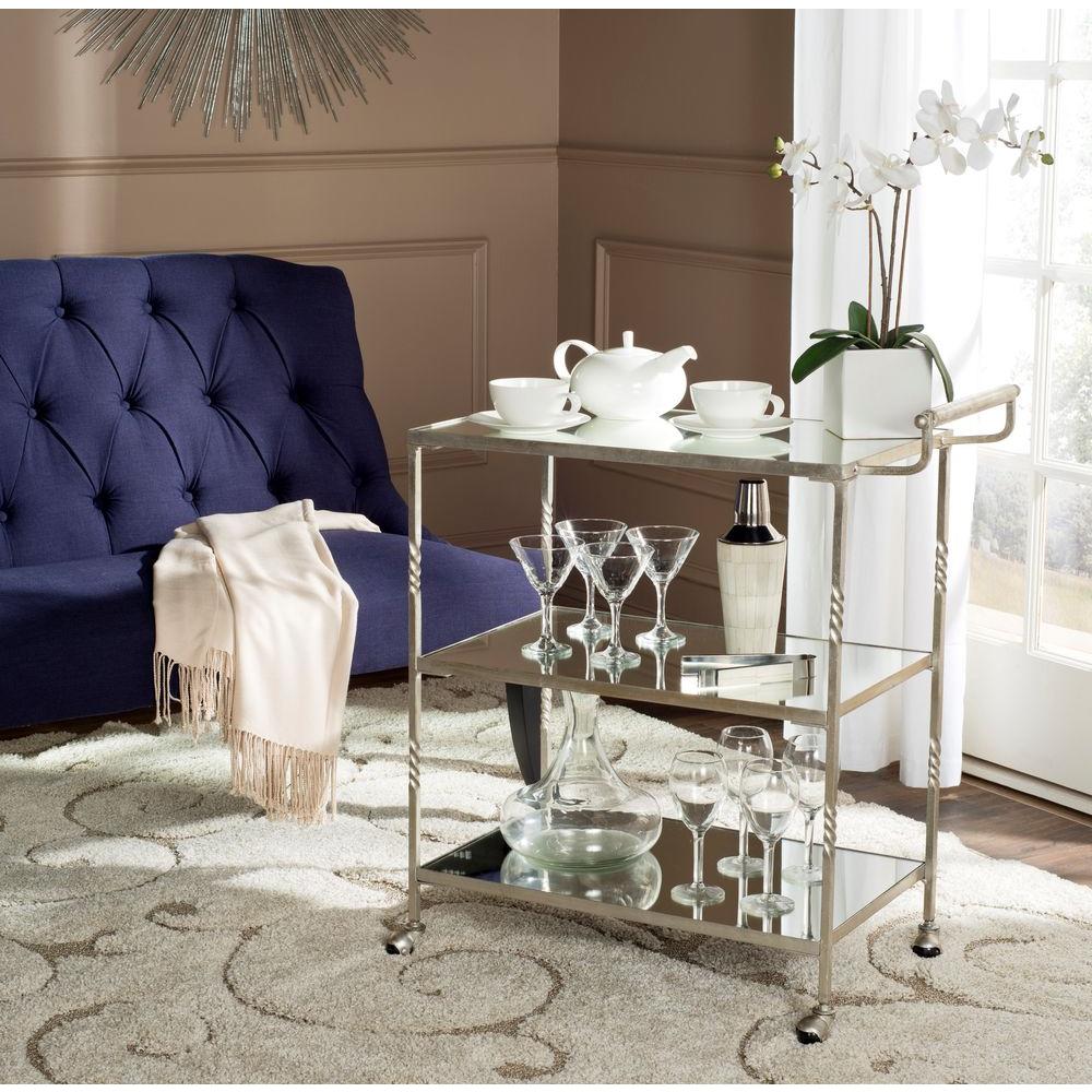 Safavieh Aurelius Silver Serving CartFOX2557A The Home Depot