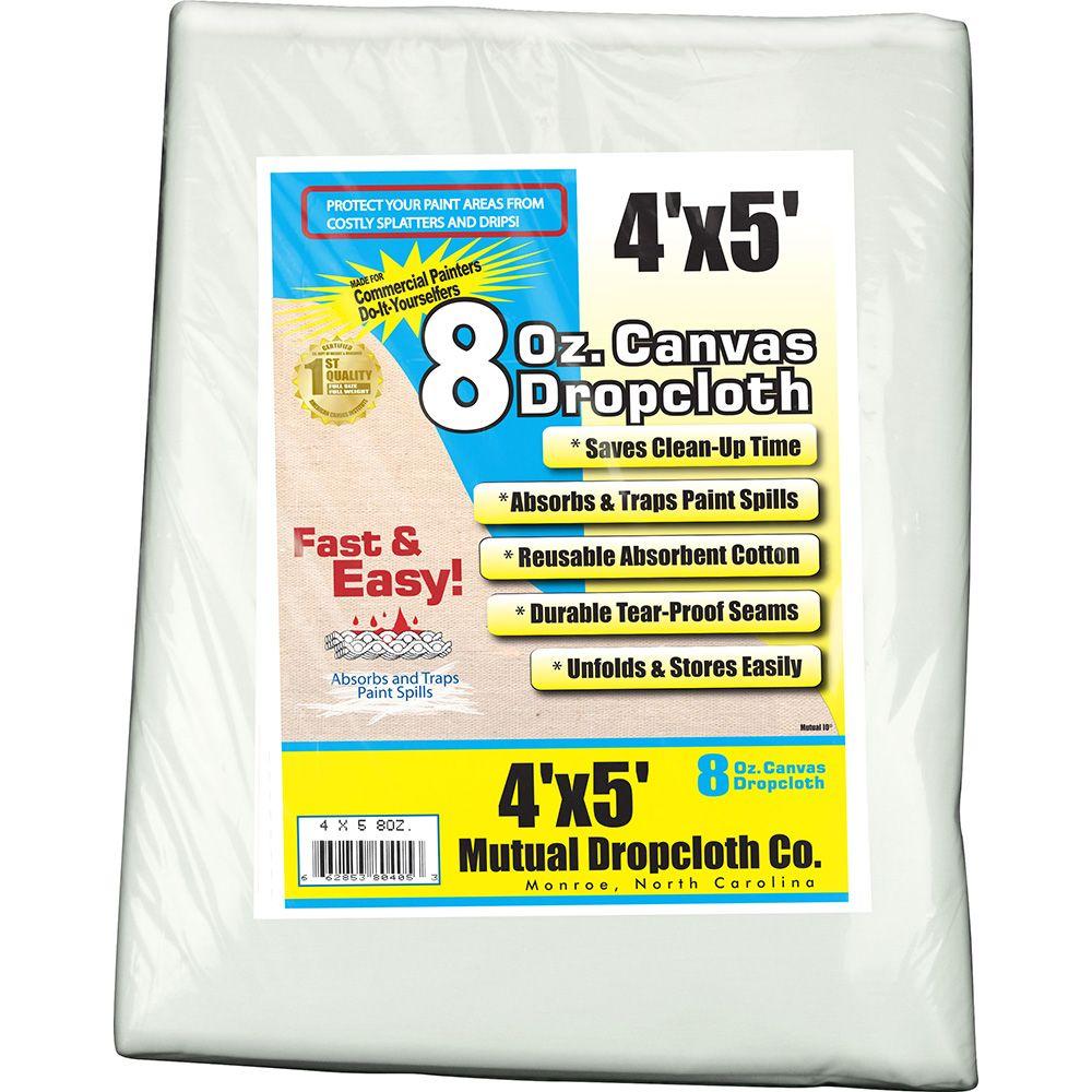 4 ft. x 5 ft. 8 oz. Natural Canvas Drop Cloth80405 The Home Depot