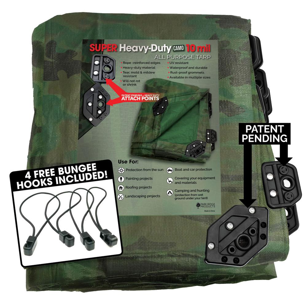 TAFCO PRODUCTS 10 ft. x 20 ft. Super Corner HeavyDuty CAMO Reversible Poly 10 mil Tarp Kit