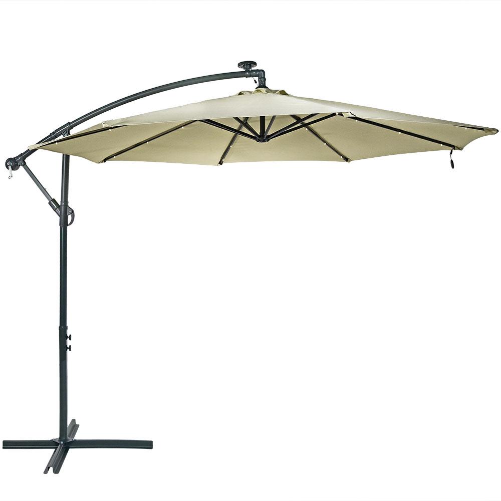 Solar Led Lighting Included Cantilever Umbrellas Patio Cantilever Umbrellas