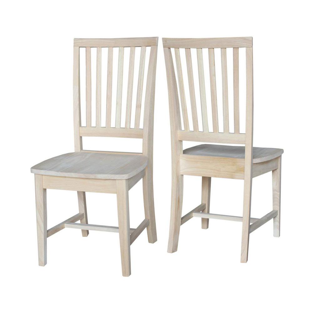 International Concepts Unfinished Wood Mission Dining Chair Set Of International Concepts Unfinished Wood Mission Dining Chair Set Of 2
