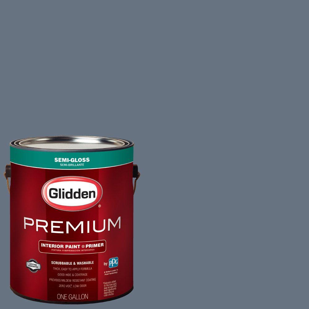 Glidden Premium 1 Gal Hdgcn46d Favorite Denim Blue Semi Gloss Interior Paint With Primer Hdgcn46dp 01sn The Home Depot