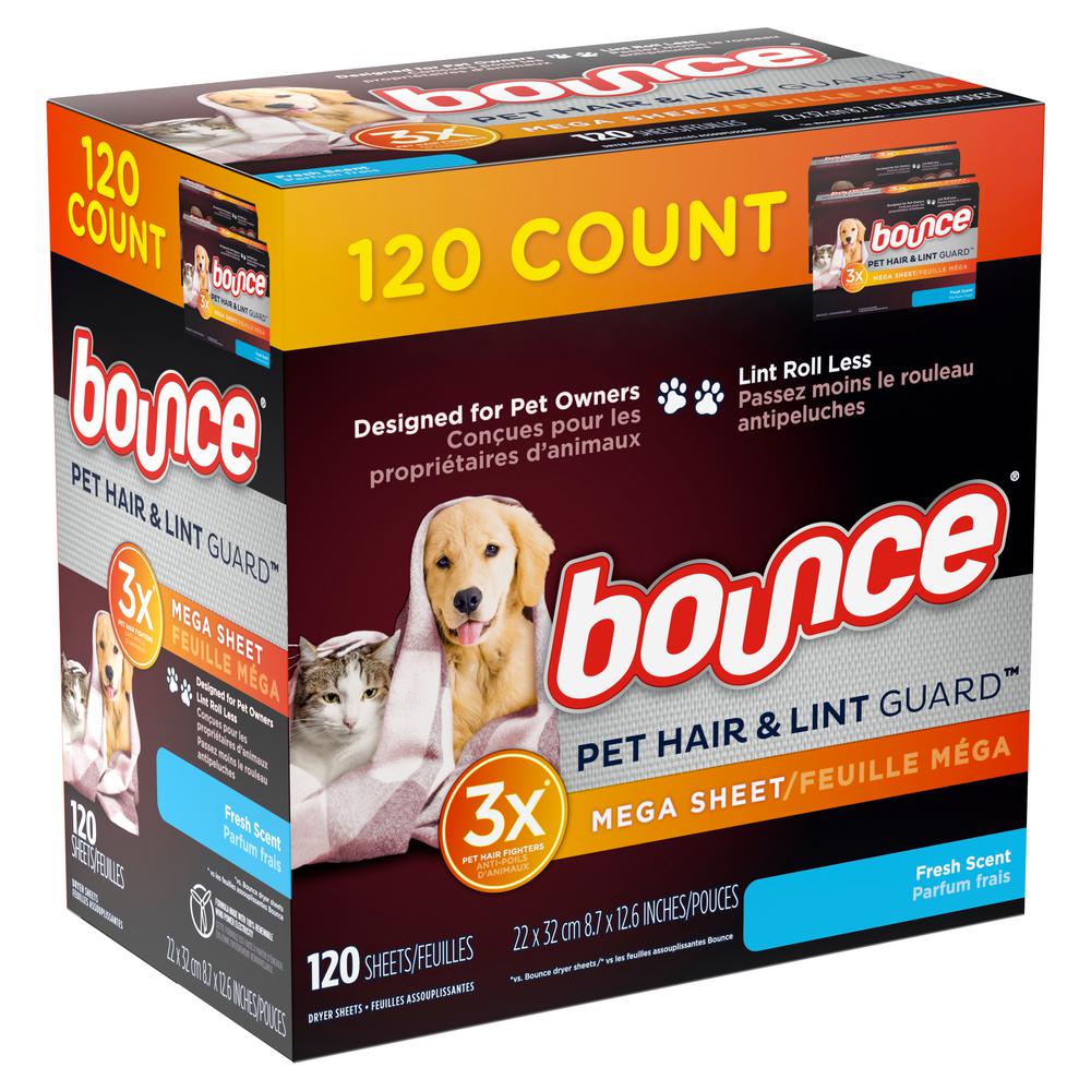 Bounce Pet Hair and Lint Guard Mega 3X Pet Hair Fighters Fresh Scent