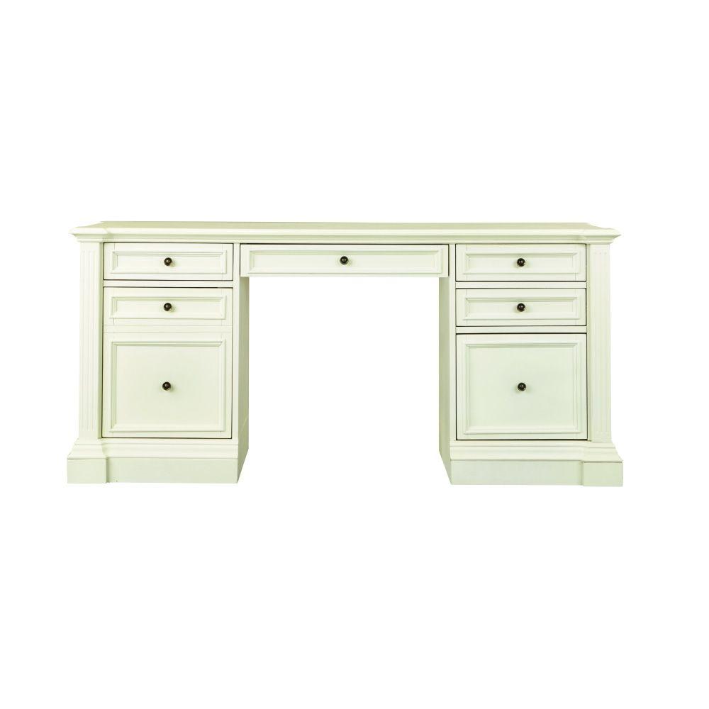 Home Decorators Collection Bufford Rubbed Ivory Desk With Storage