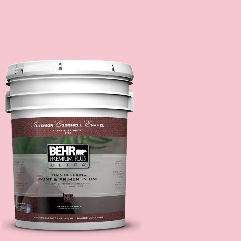 BEHR Premium Plus 5 gal. 100B7 Hot Pink Eggshell Enamel Zero VOC