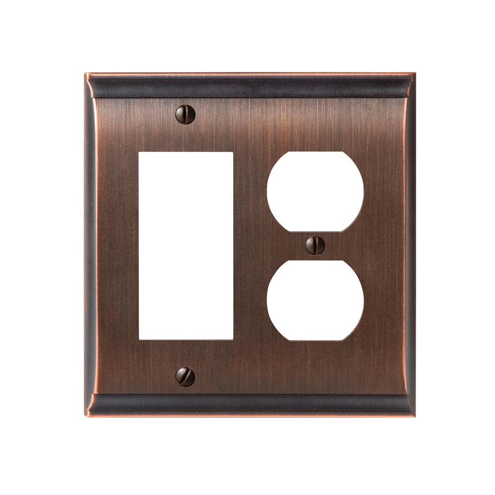 Amerock Candler 1 Rocker And Duplex Combination Wall Plate Oil Rubbed Bronze