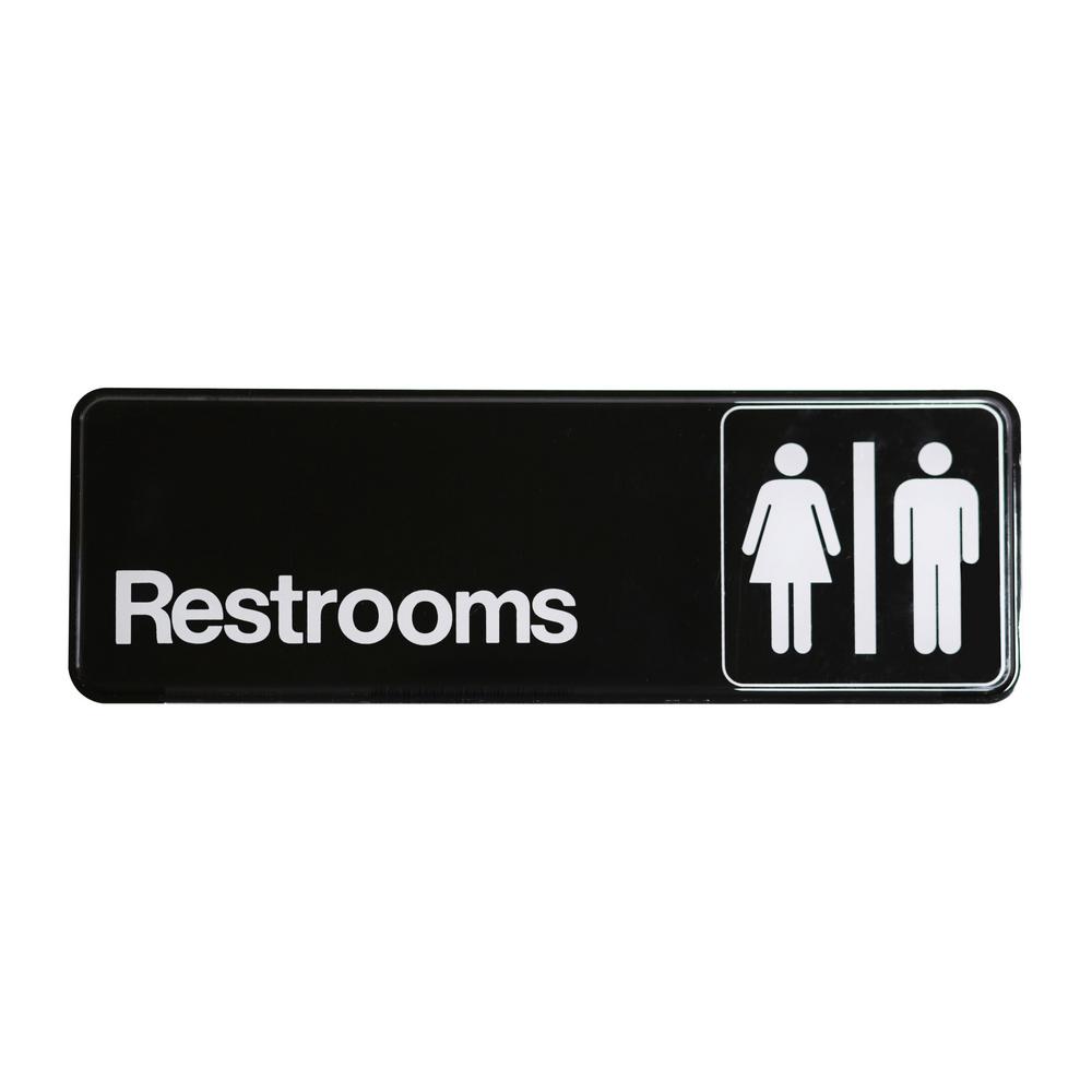 Everbilt 3 in. x 9 in. Plastic Restroom Sign-31445 - The Home Depot