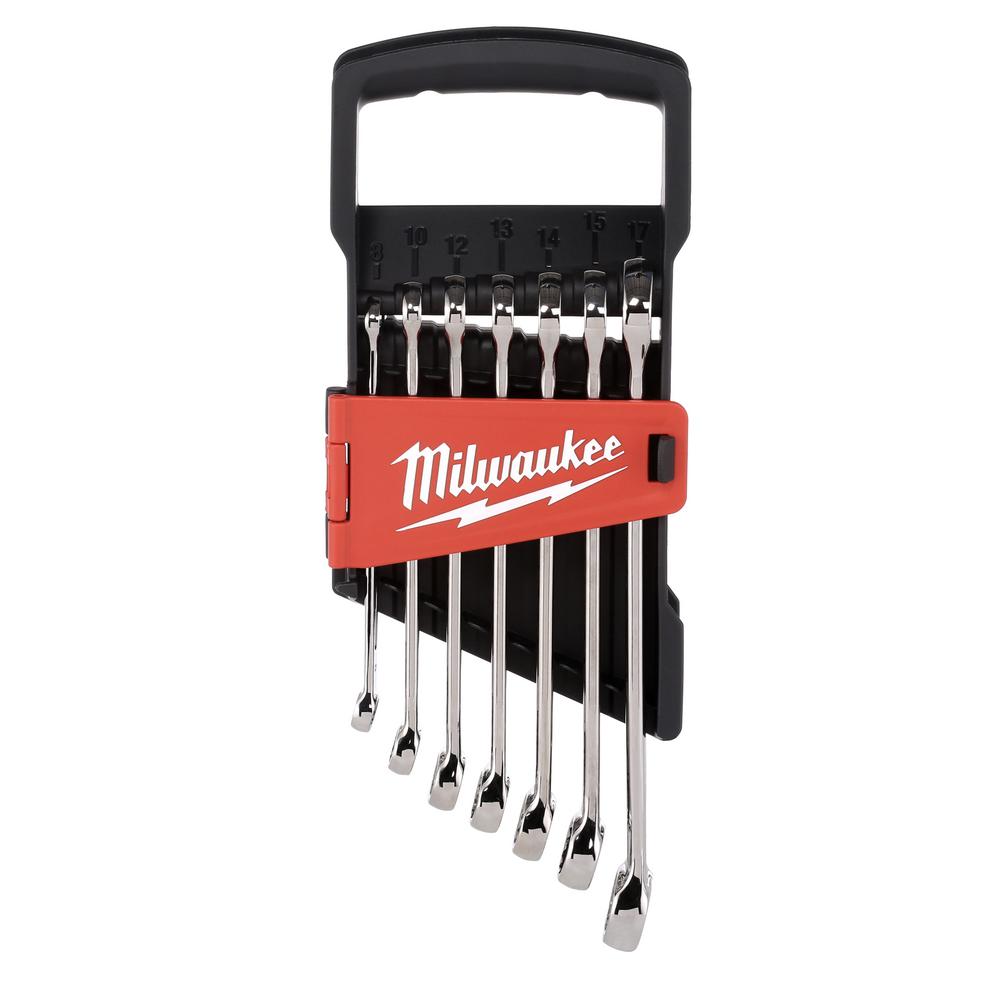 Milwaukee Combination Metric Wrench Mechanics Tool Set 7 PIece Open End
