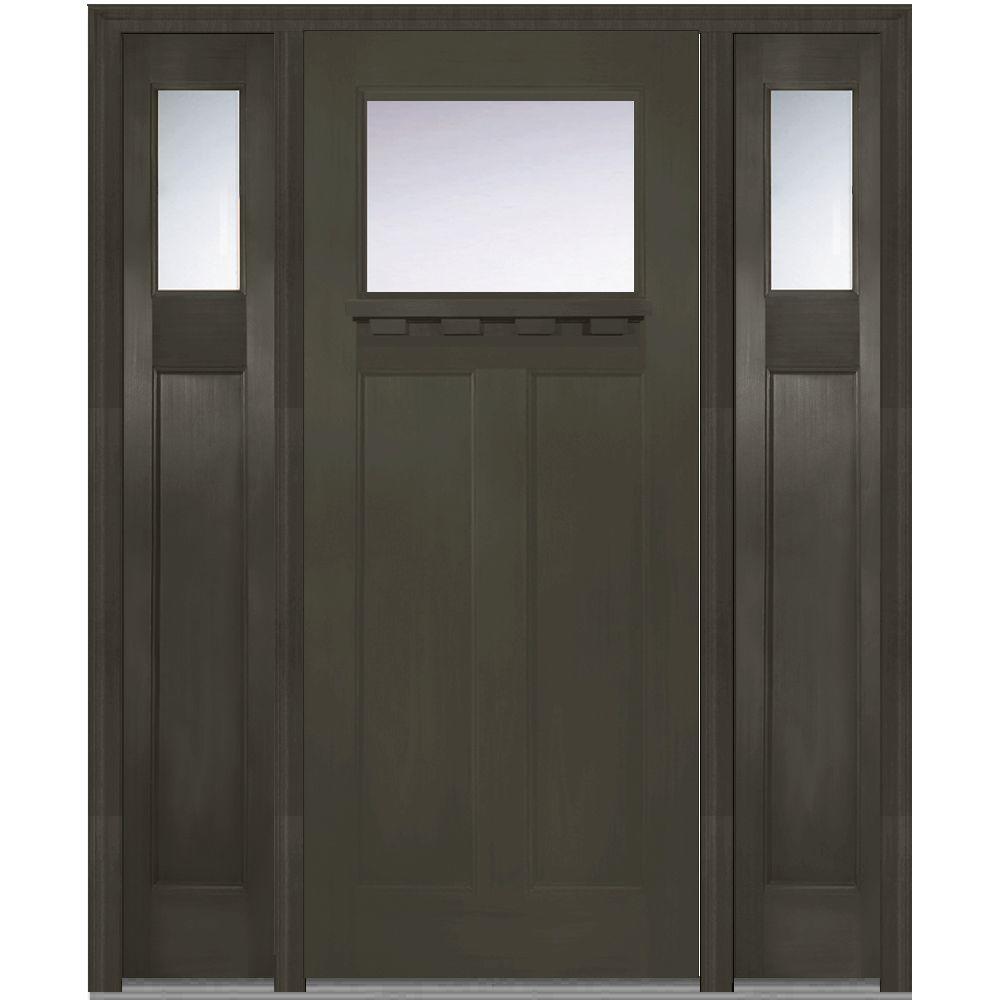 MMI Door 36 In. X 80 In. Clear Glass Left-Hand Craftsman 1/4 Lite ...