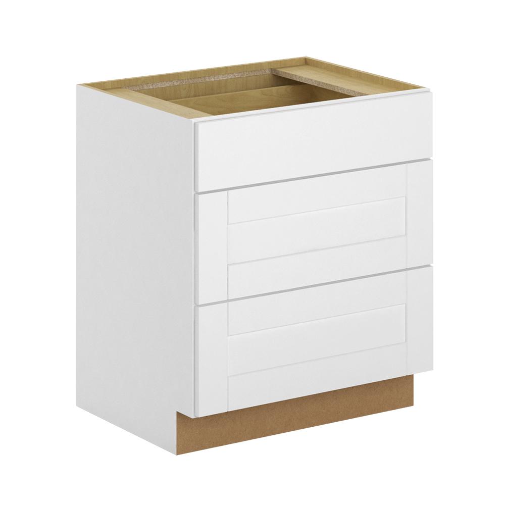 White Birch Kitchen Cabinets The Home Depot Princeton Shaker Assembled 30x34 5x24 In Pots And Pans Drawer Base Cabinet Warm