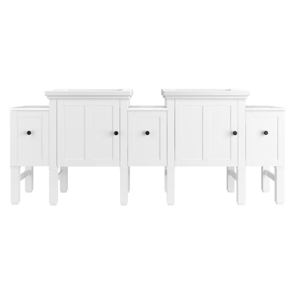 Kohler Double Sink Bathroom Vanities Bath The Home Depot W Vanity In Linen White With Ceramic Top