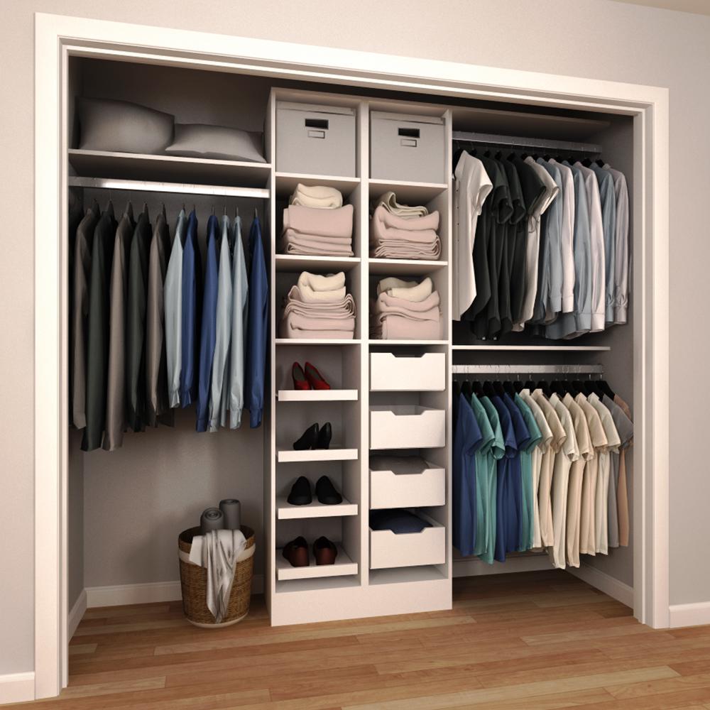 Modifi 15 in. D x 120 in. W x 84 in. H Melamine Reach-In Closet System