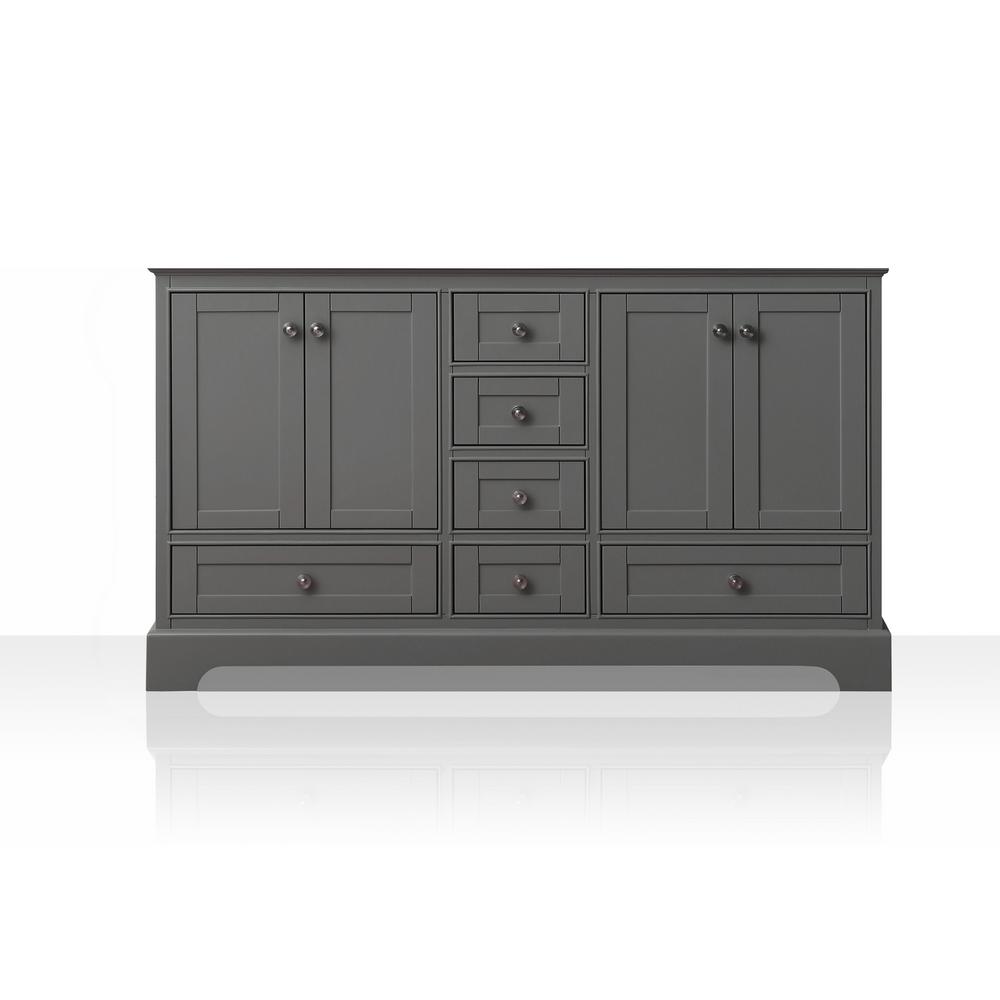 5961 in. Gray Double Sink Vanities without Tops Bathroom