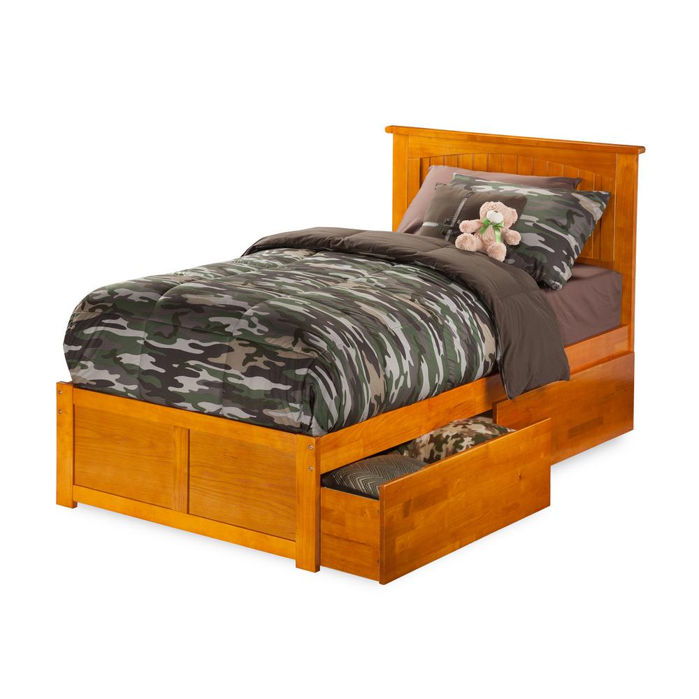 Atlantic Furniture Nantucket Twin Platform Bed With Flat Panel Foot Atlantic Furniture Nantucket Twin Platform Bed With Flat Panel Foot Board And 2 Urban Drawers